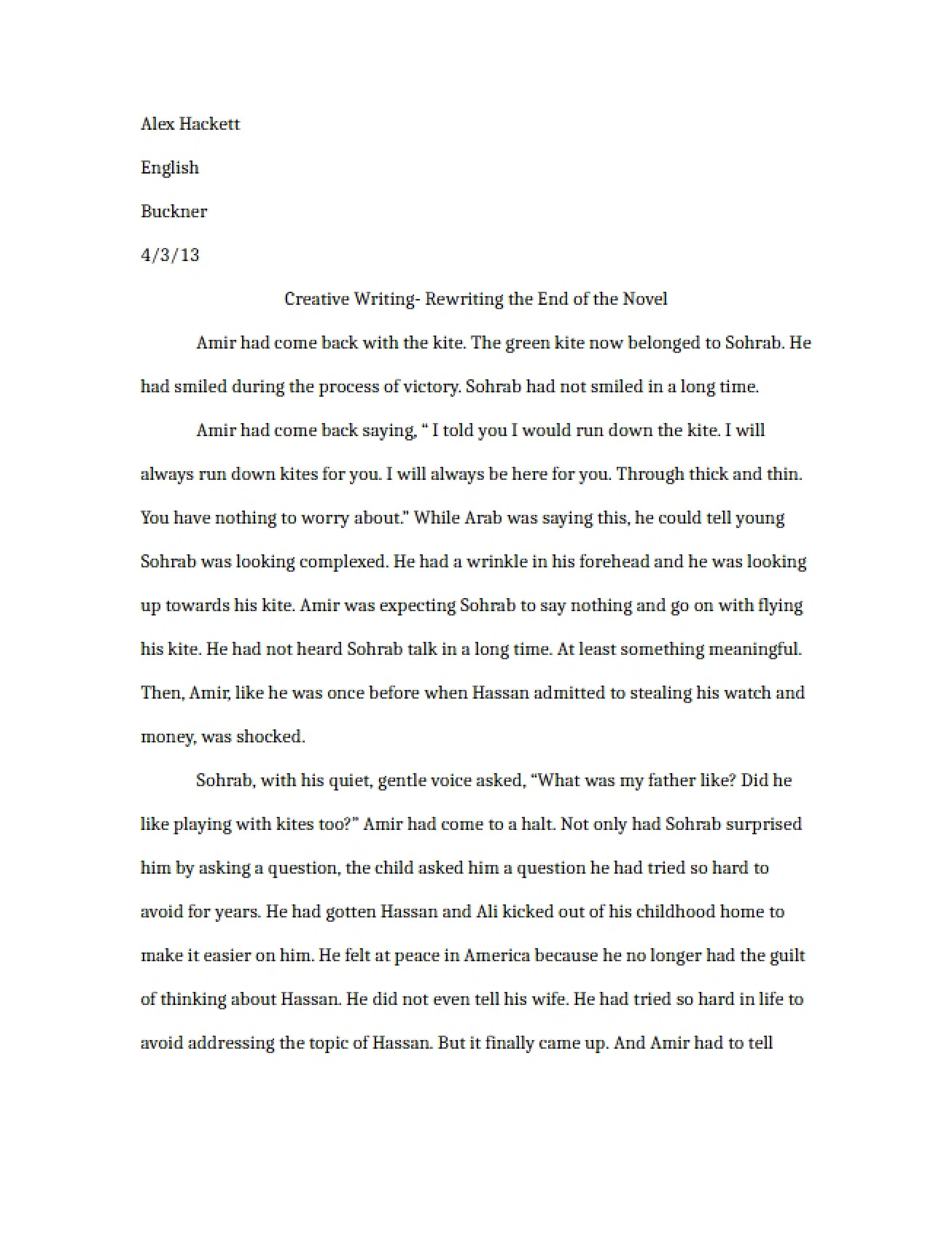 New Ending for The Kite Runner