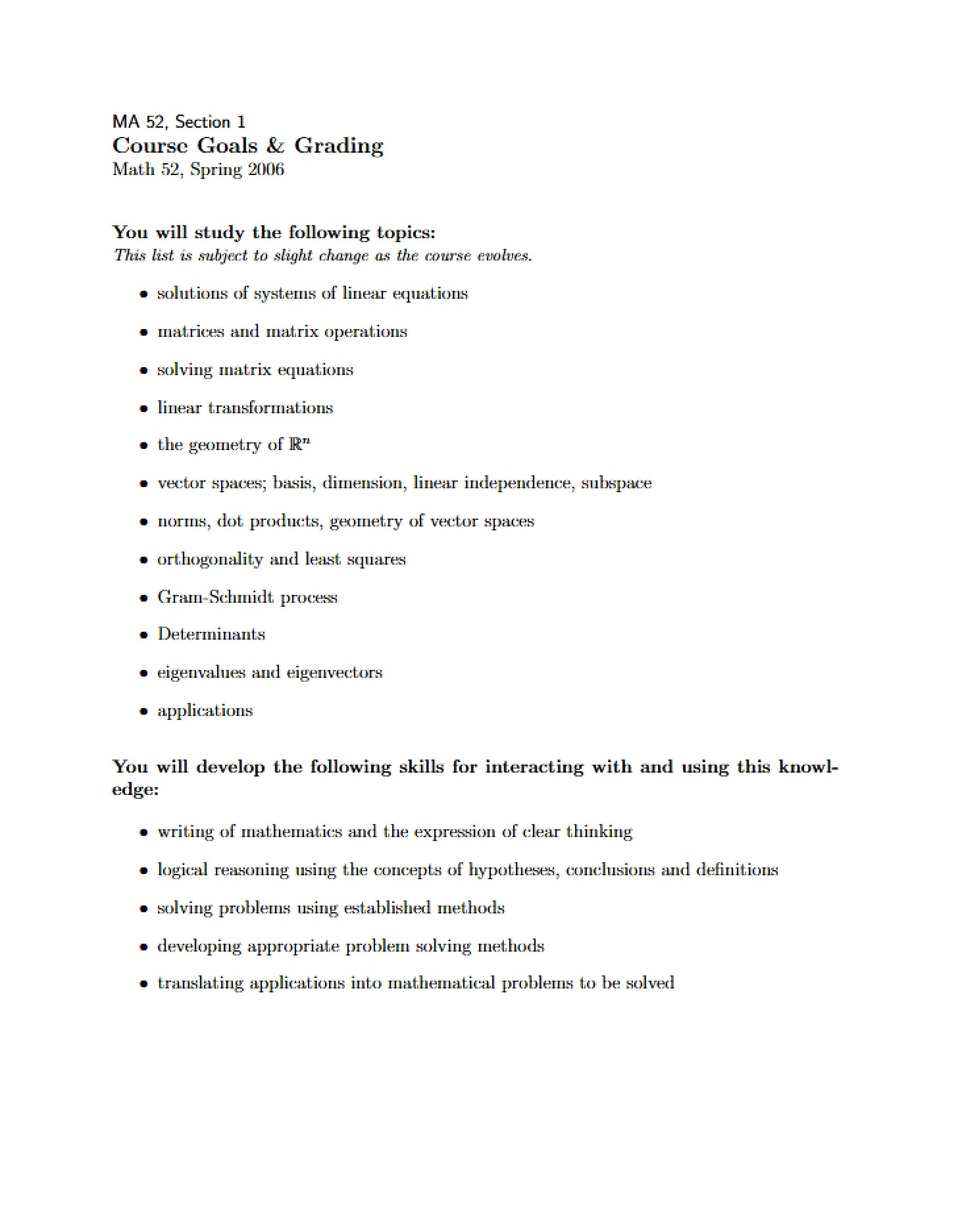 Course Review Guide