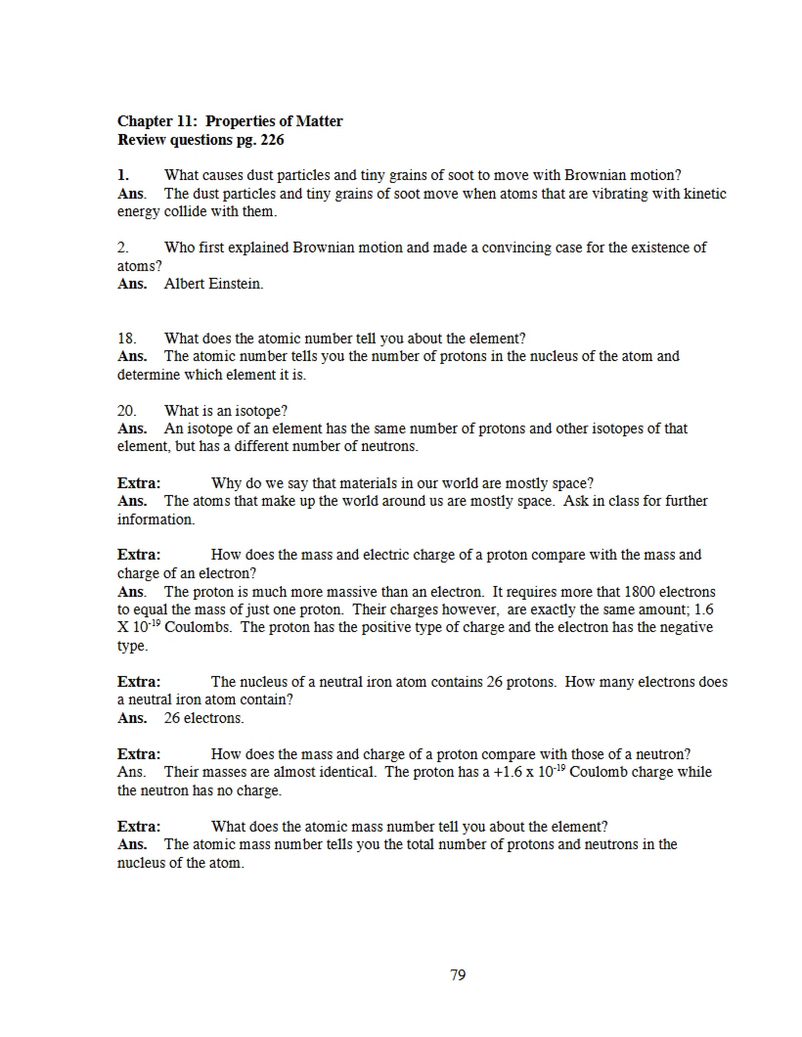 Matter Properties (Chapter 11)