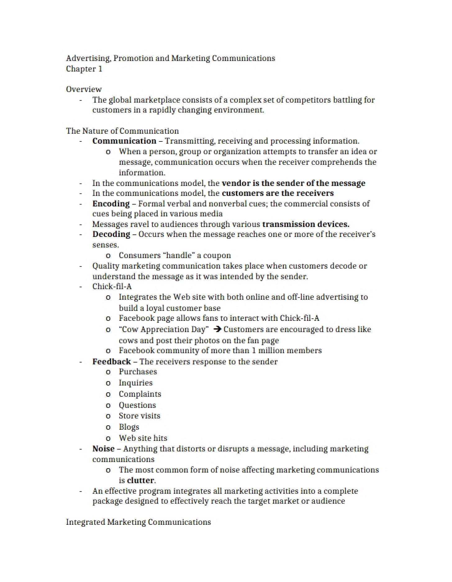 Marketing Communications Advertising and Promotion