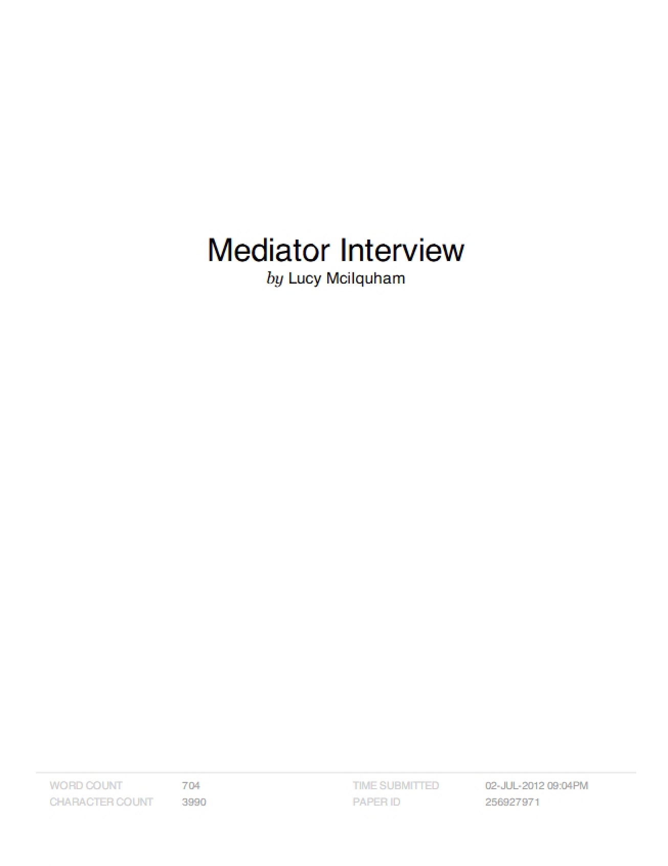 Interview with a Mediator