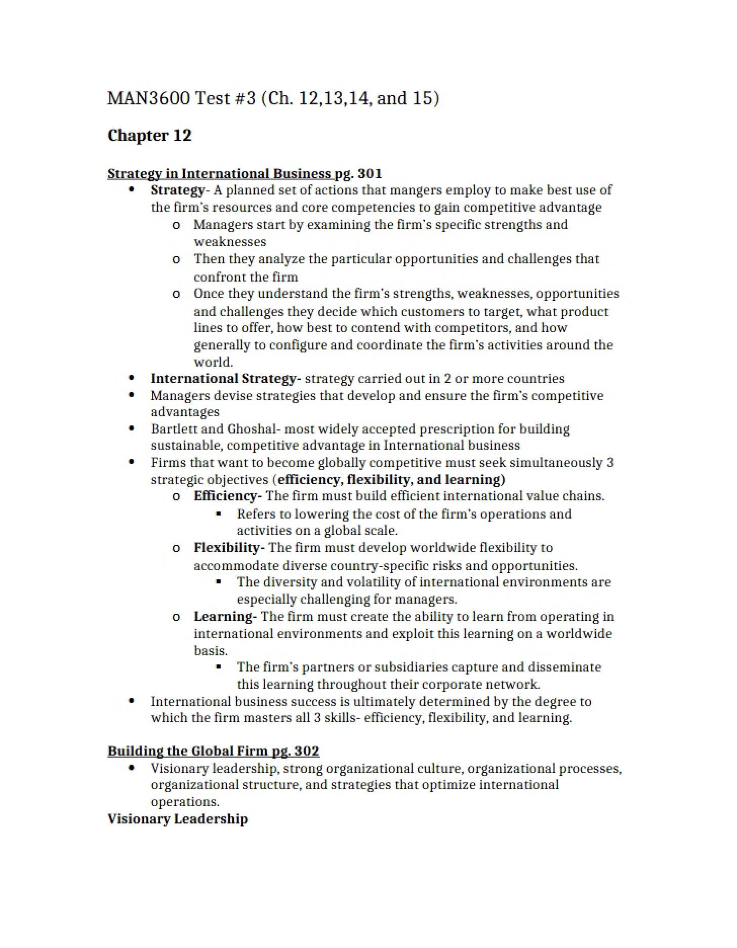 International Business Strategy