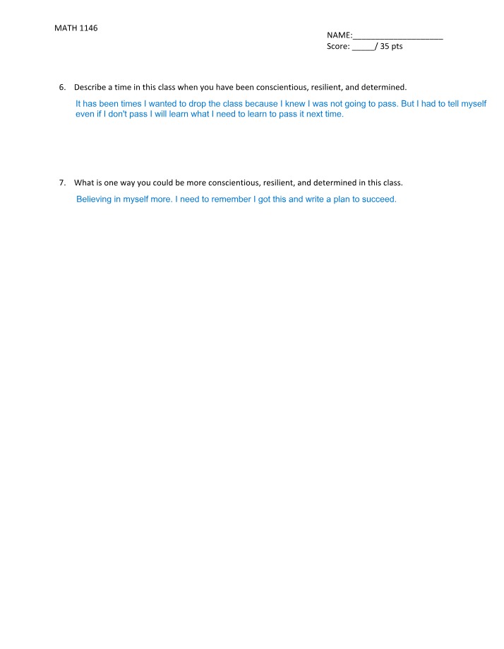 Exam Questions for MATH1146
