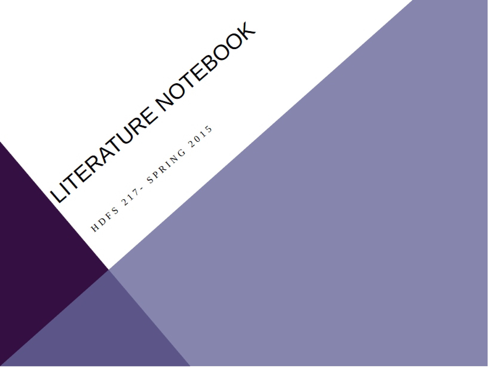 Notebook for Literature