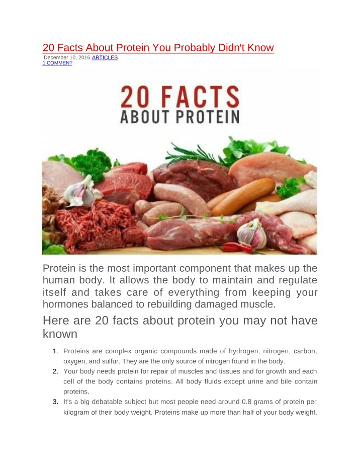 Protein Facts - From Muscle Repair to Diet