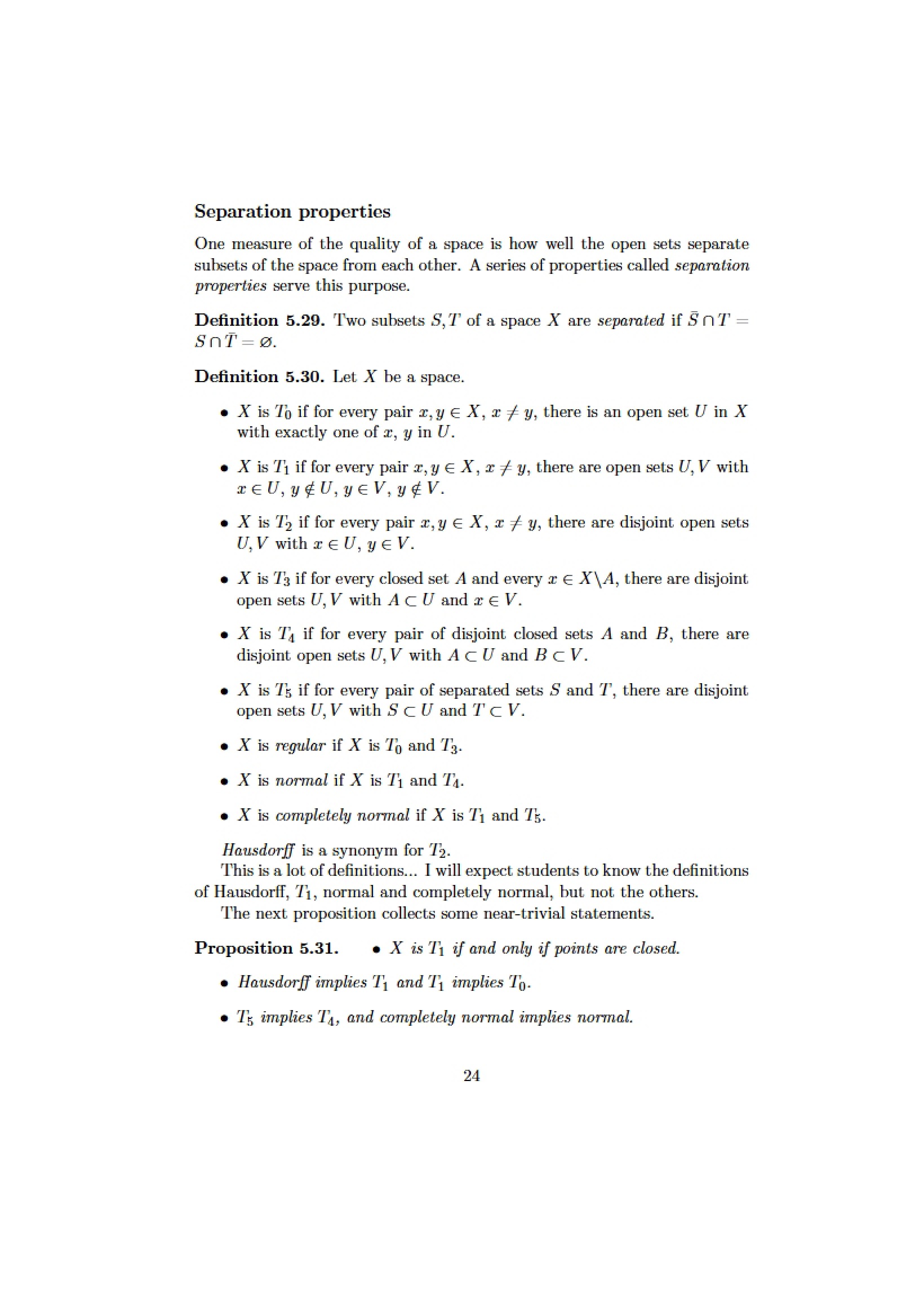 Topology Course Notes