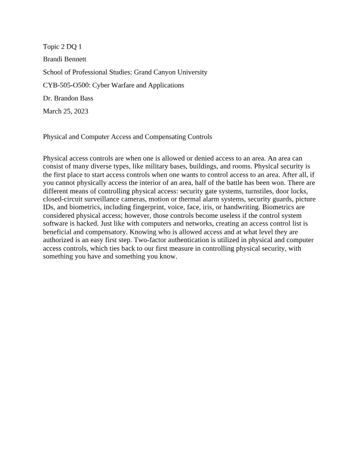 Enhancing Physical and Computer Access Controls