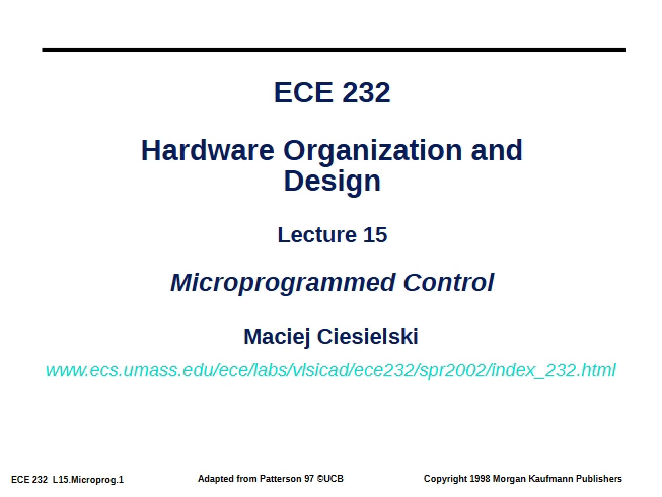 Control via Microprogramming