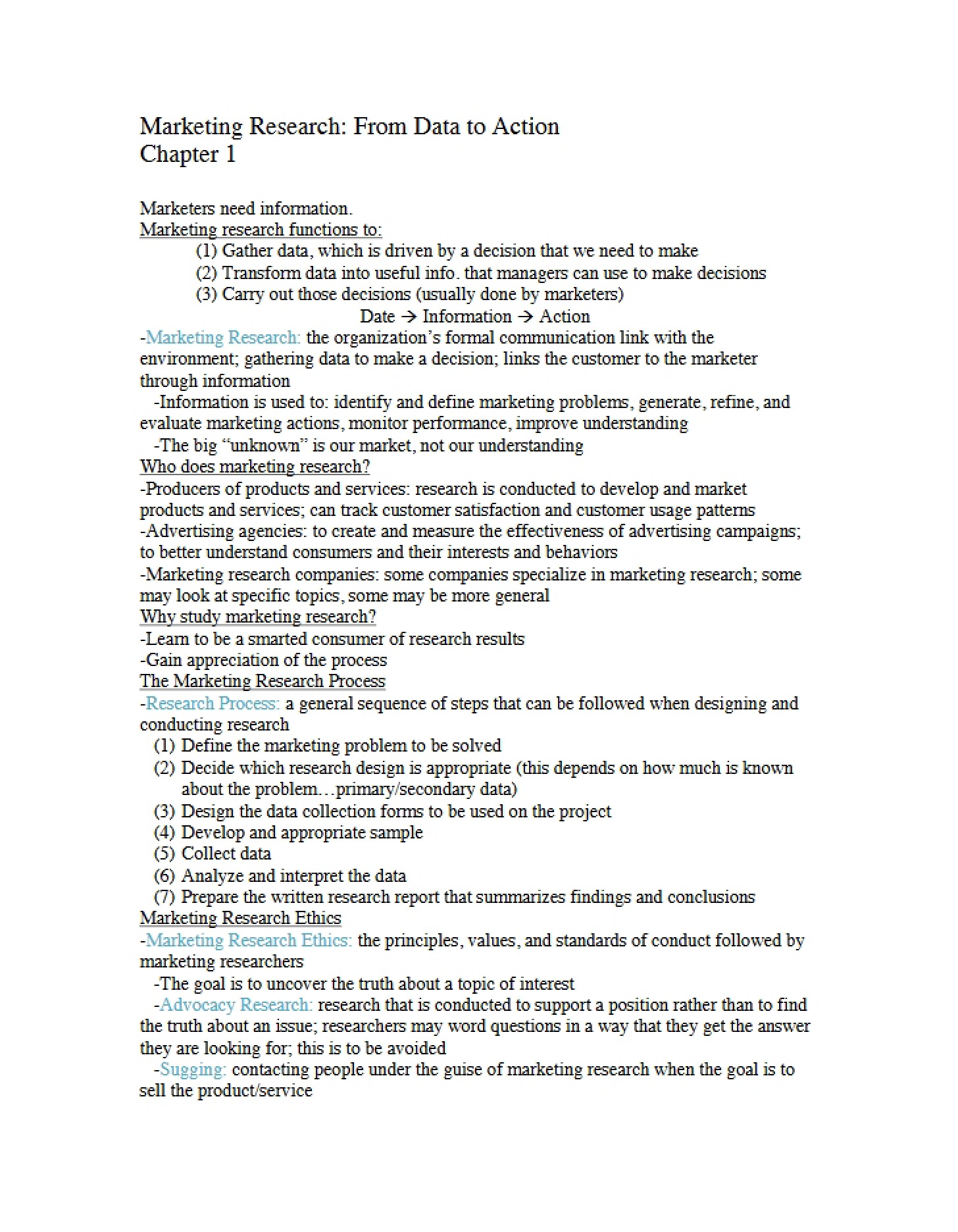 From Data to Action in Marketing Research