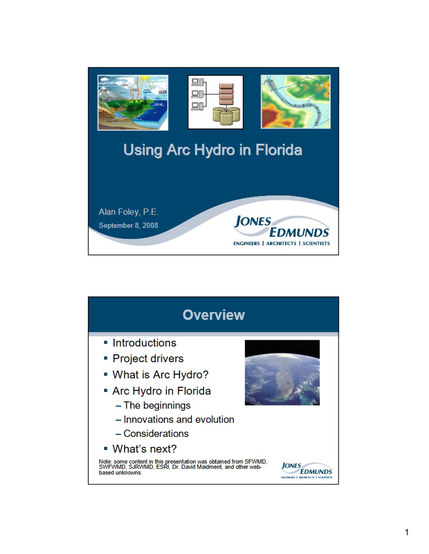 Arc Hydro Usage in Florida