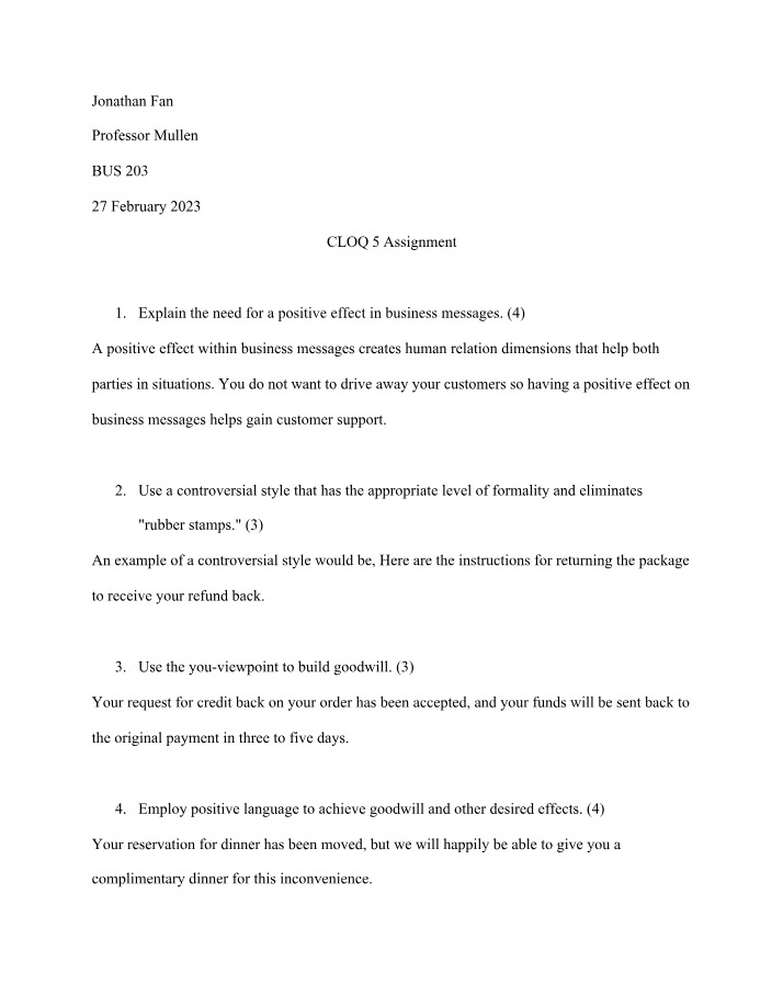 CLOQ Assignment 5