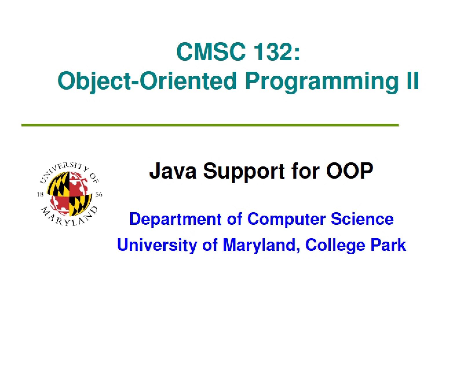 Object-Oriented Support in Java