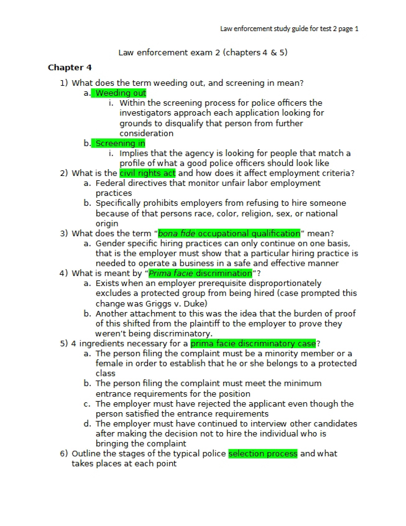 Law Enforcement Principles from the Fourth Chapter