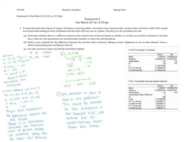 Solutions for Homework 4