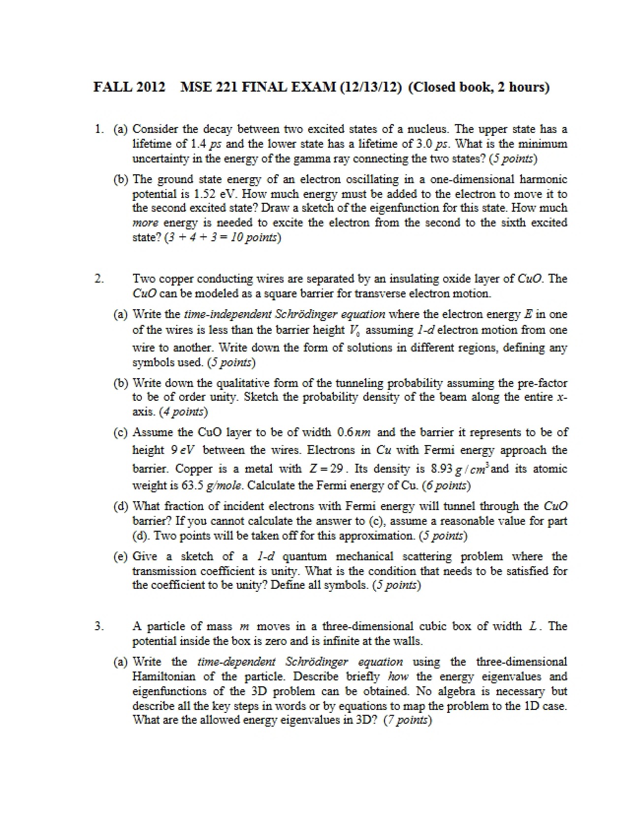 Practice Final Examination