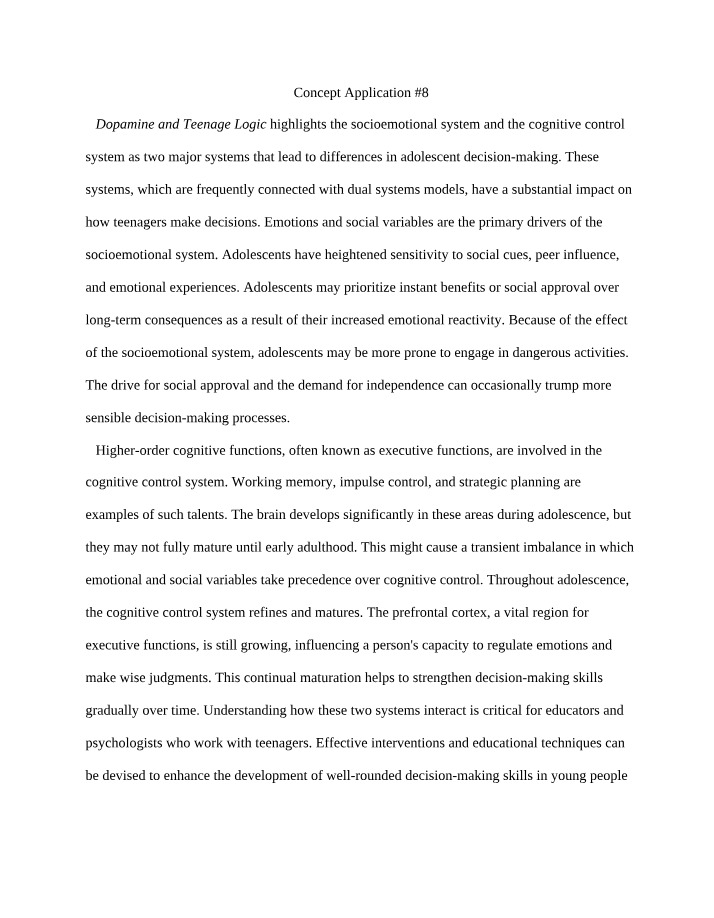 Decision Making - Concept Application 8
