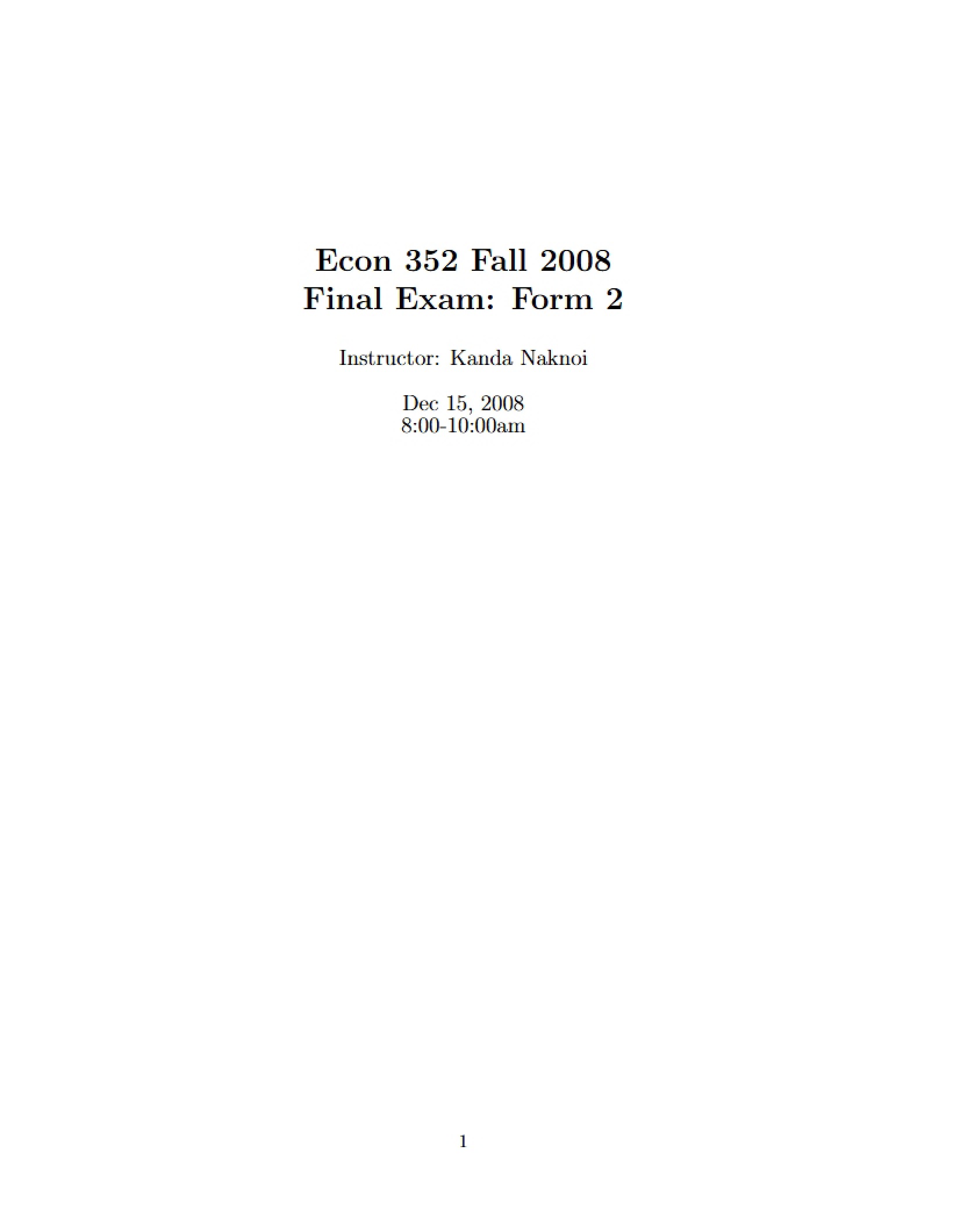 Final Test for Intermediate Macro