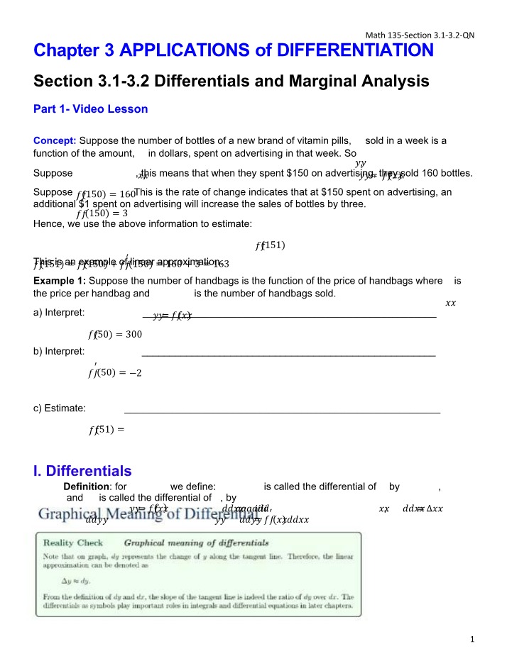 QN for MATH 135 Sections 3.1-3.2