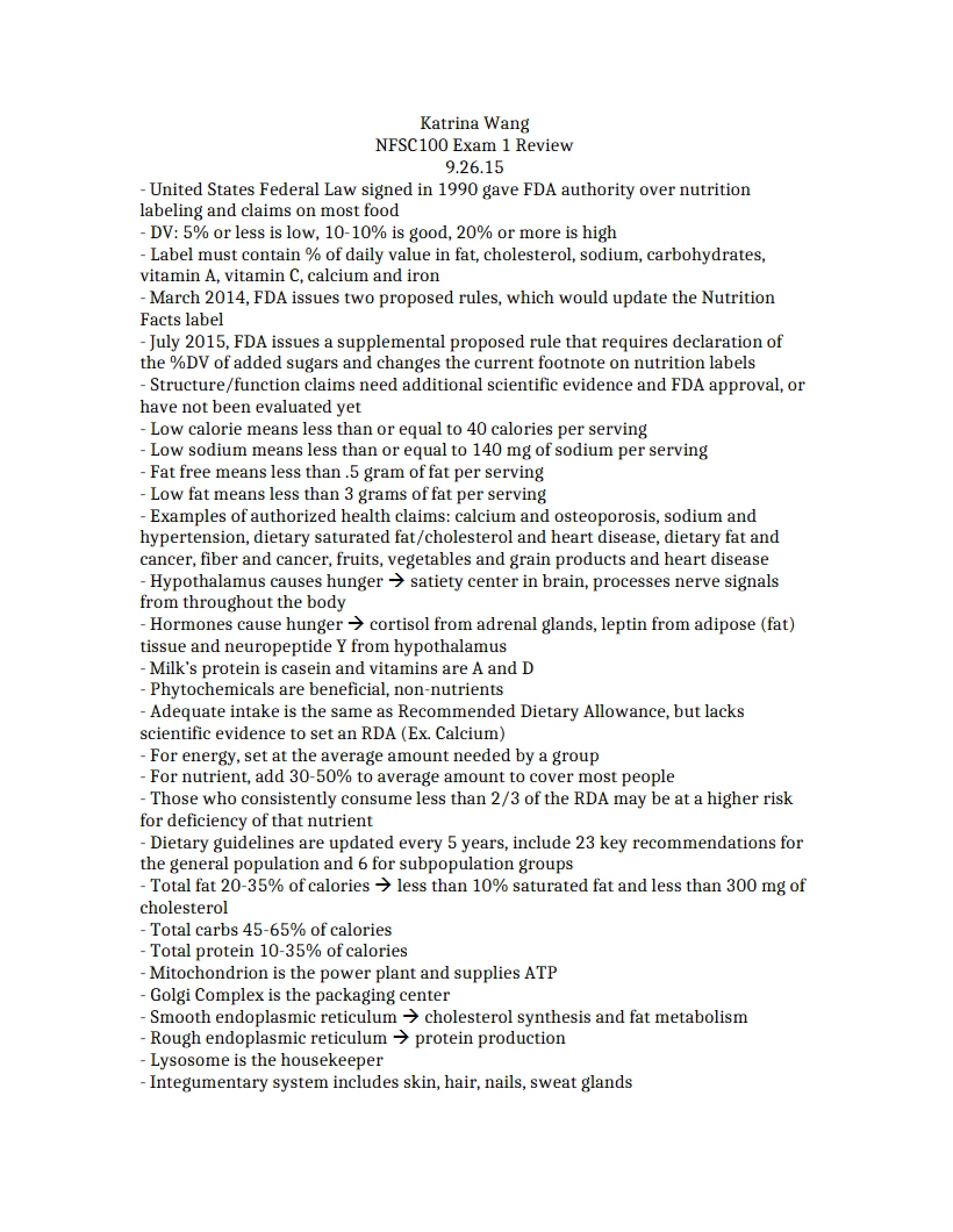 First Examination