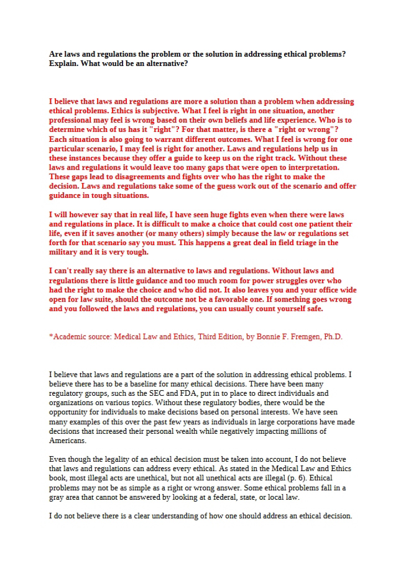 Written Analysis