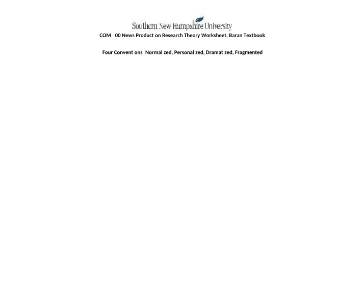 Normalized and Personalized News Production Conventions