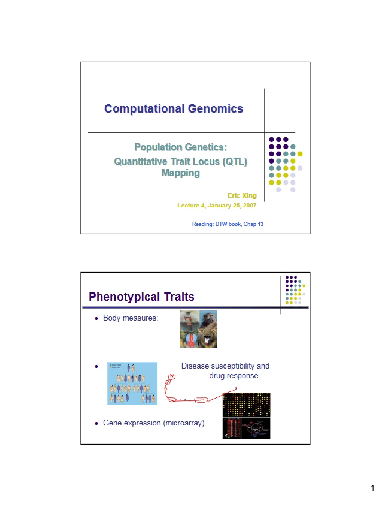 Third Lecture on Computational Genomics