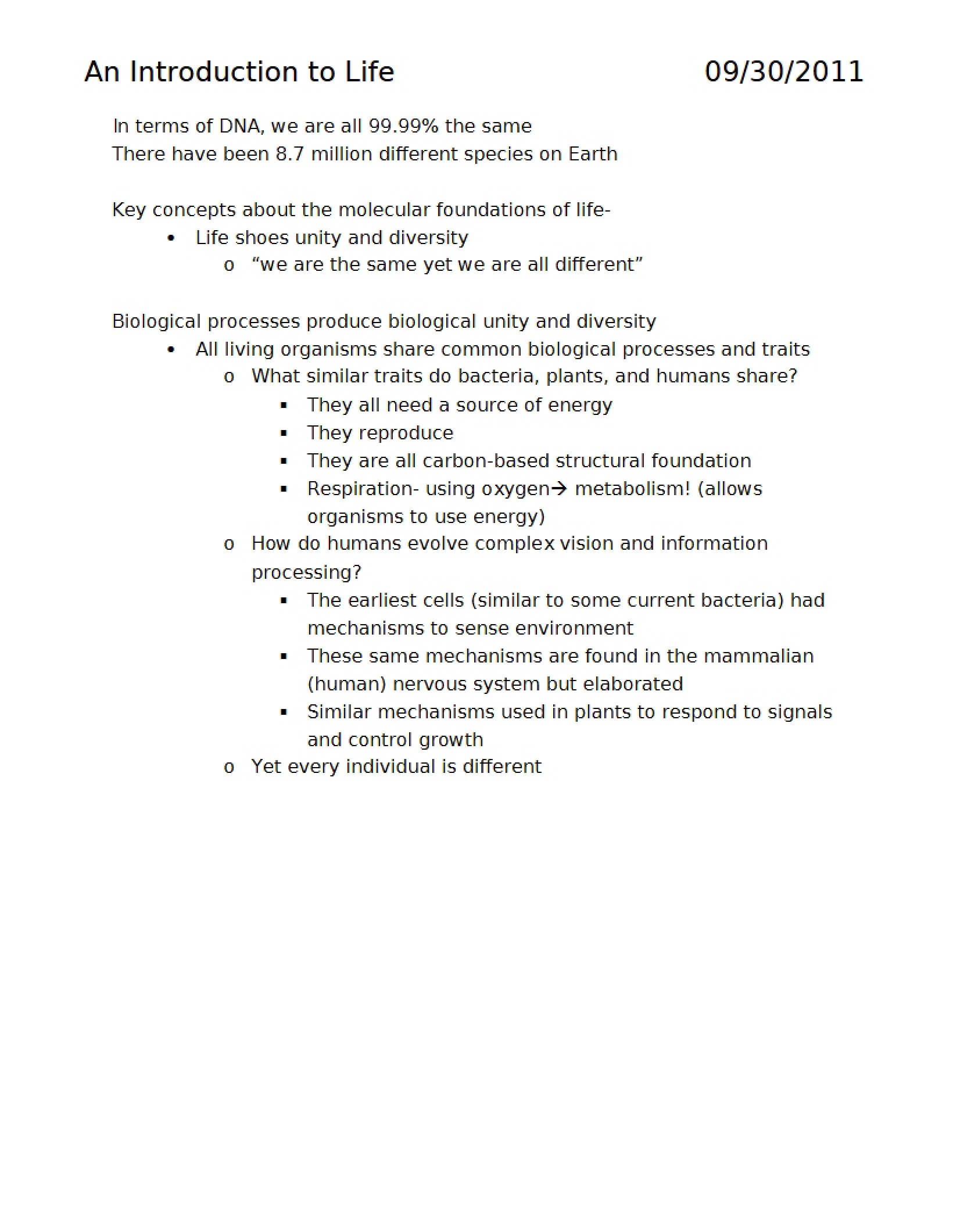 Lecture Notes on Human Biological Diversity