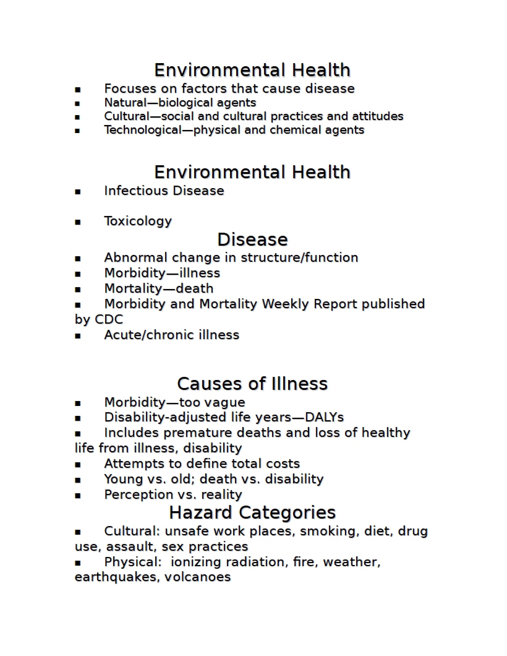 Health of the Environment
