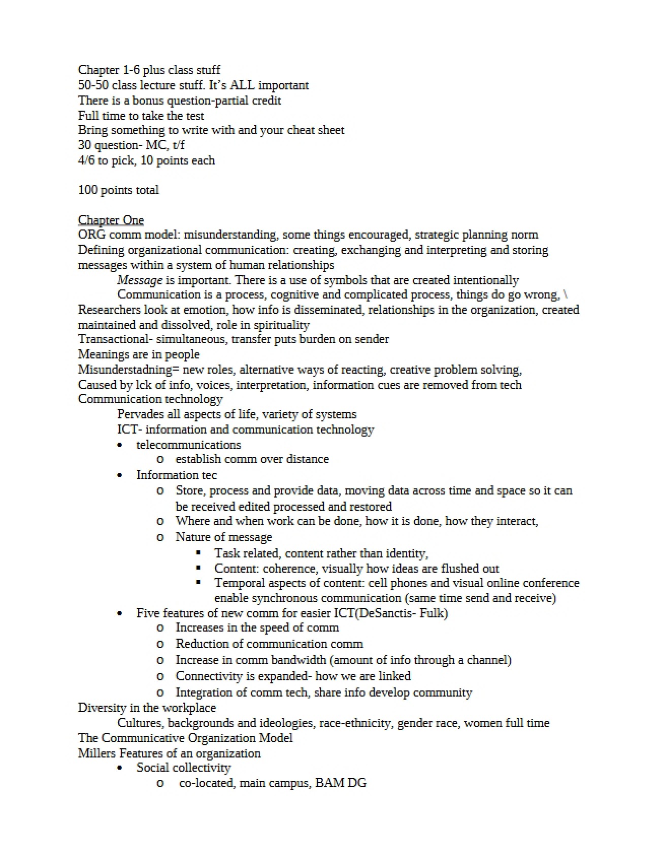 Organizational Comm First Chapter