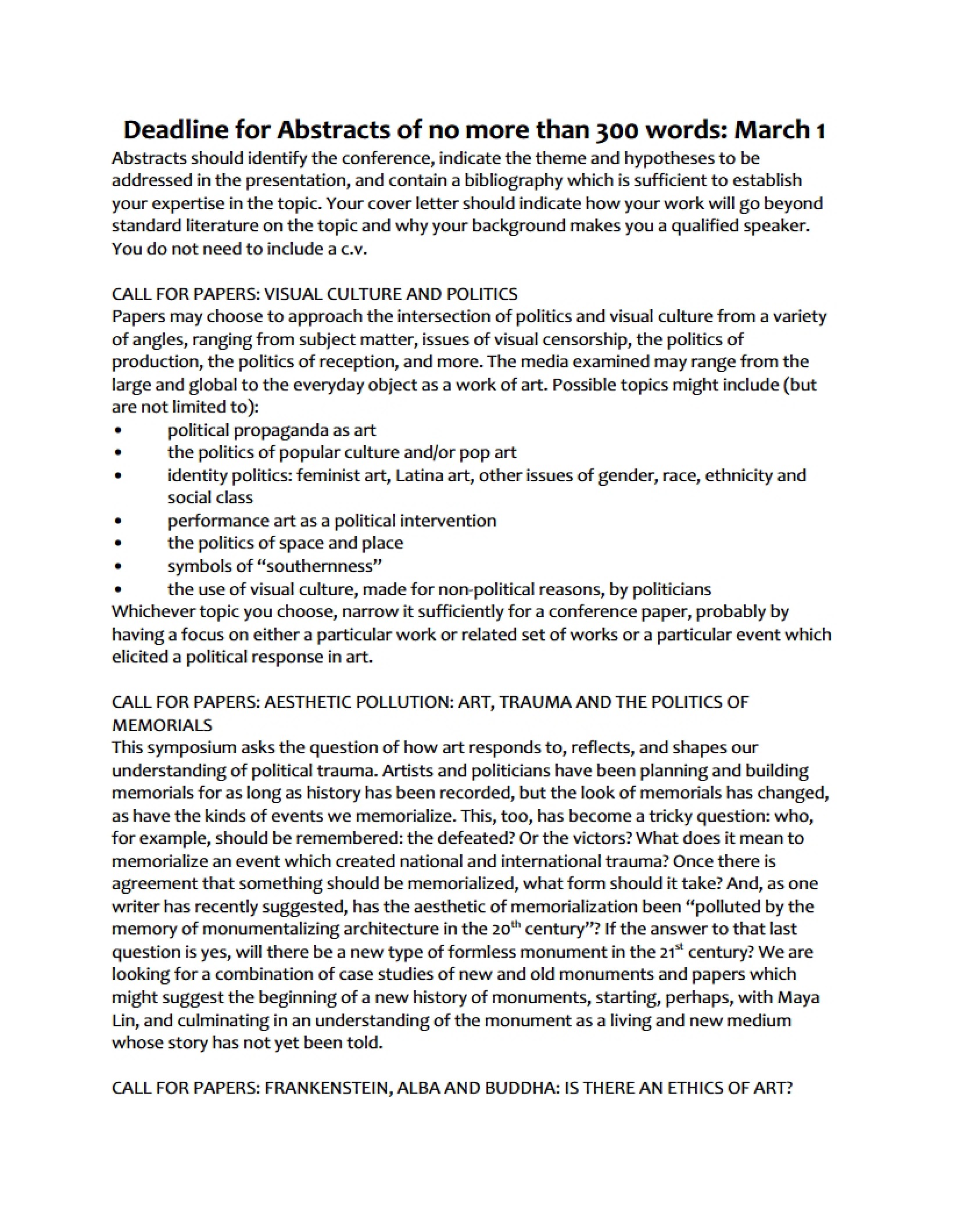 Call for Papers (Conference)