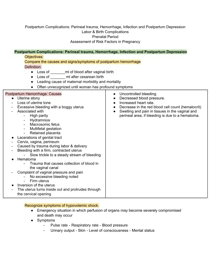 Causes, Symptoms, and Treatment Options for Postpartum Complications