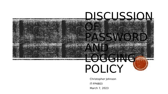 Laskondo Healthcare Password and Logging Policy