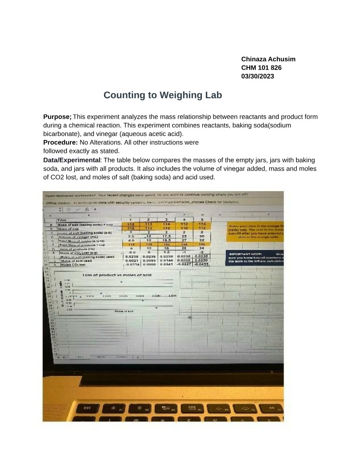 Lab - Counting to Weighing