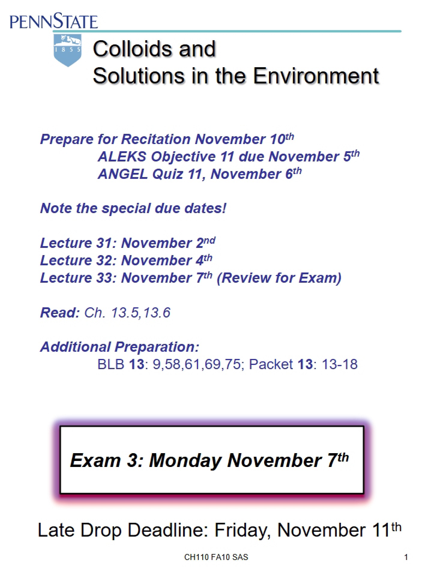 Environmental Solutions and Colloids
