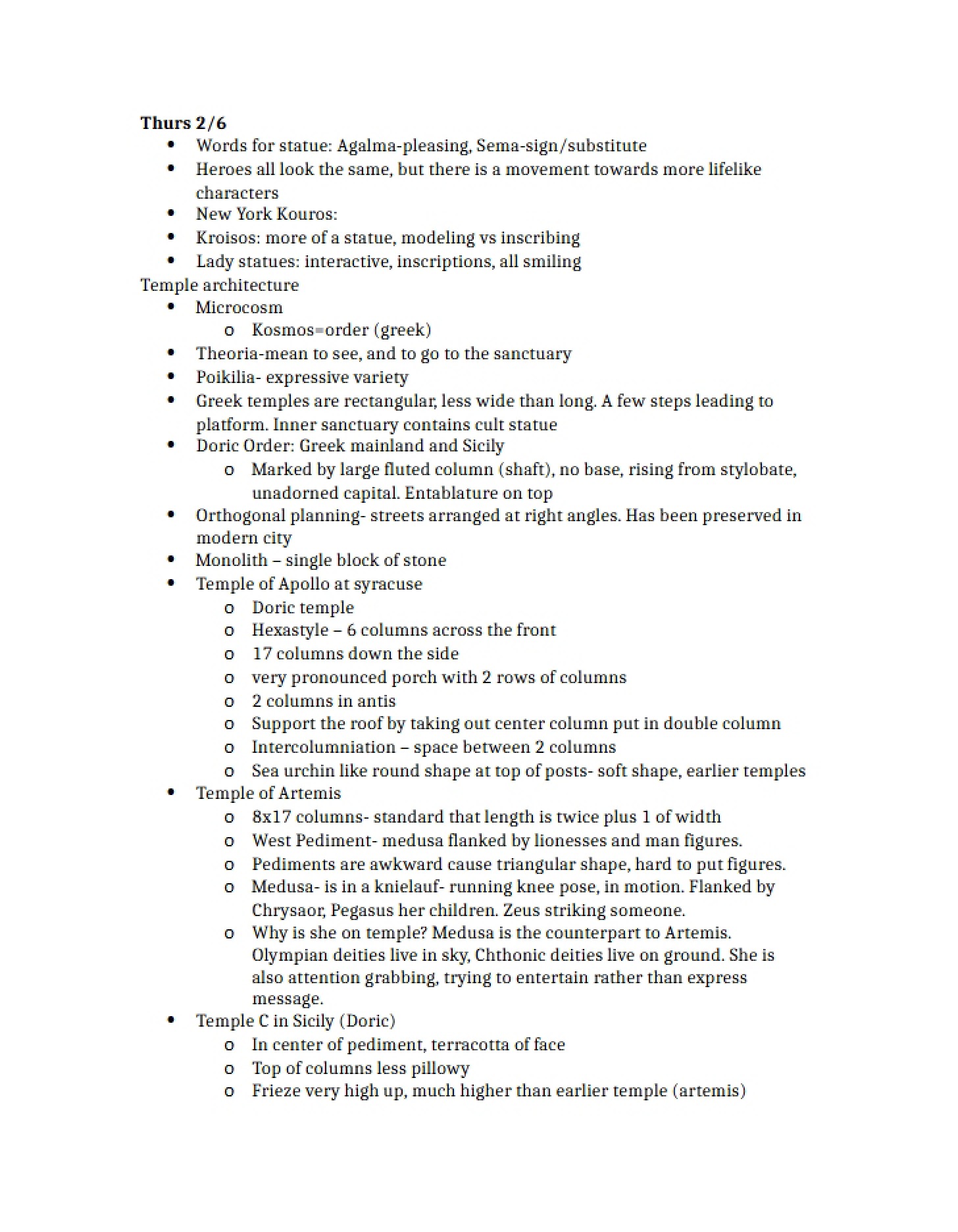 Notes for February 6th