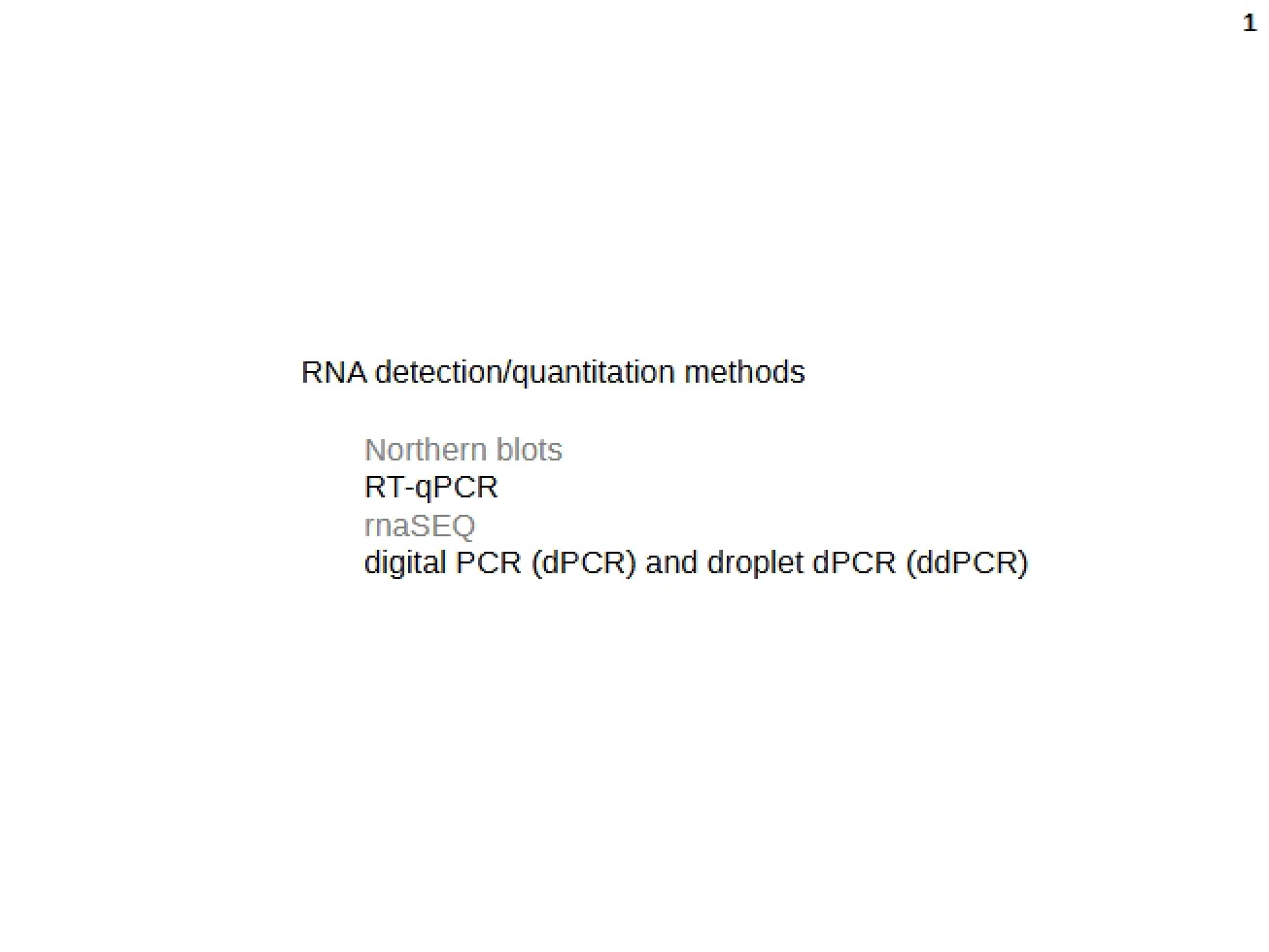 Methods for RNA Detection and Quantitation