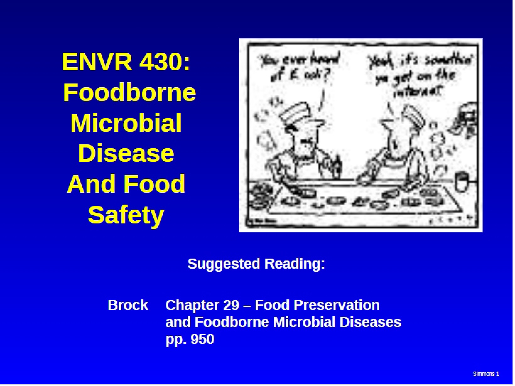 Class Notes for Environmental Agents Course