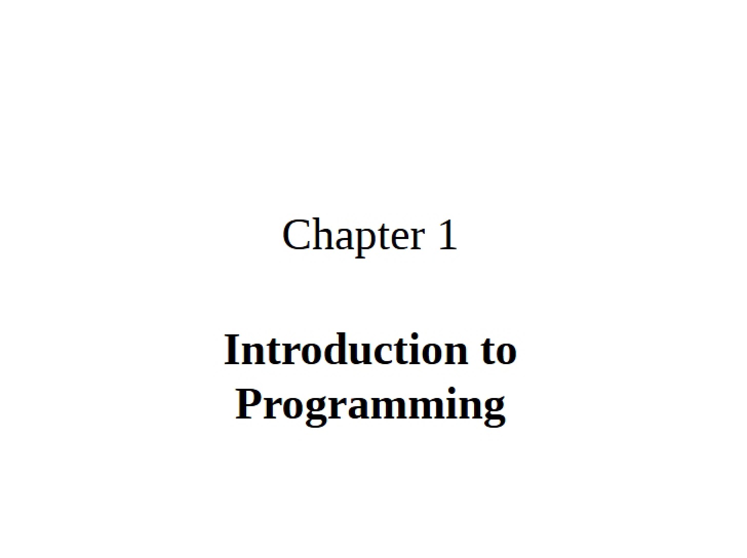 Programming Introduction