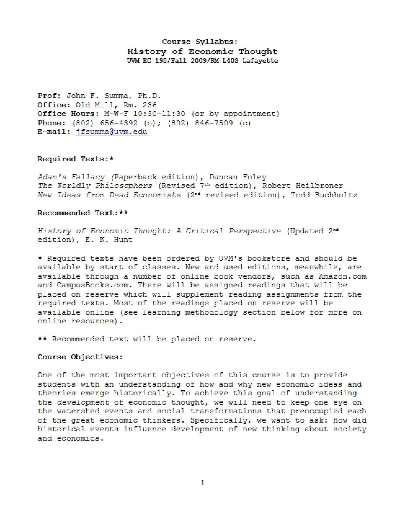 EC 195 Money and Banking Lab Syllabus