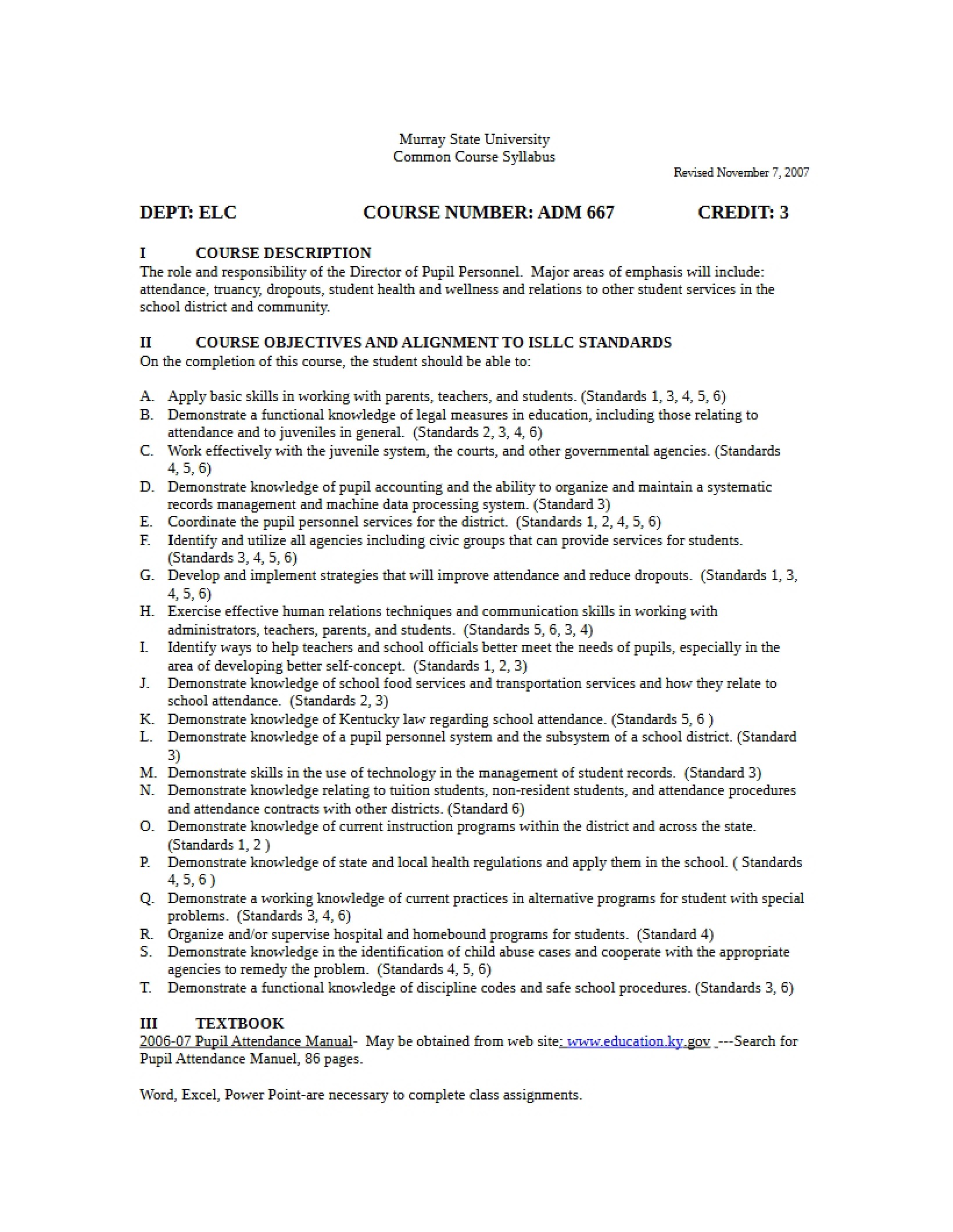 Syllabus - 2 Pages