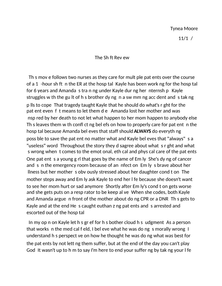 Review for The Shift