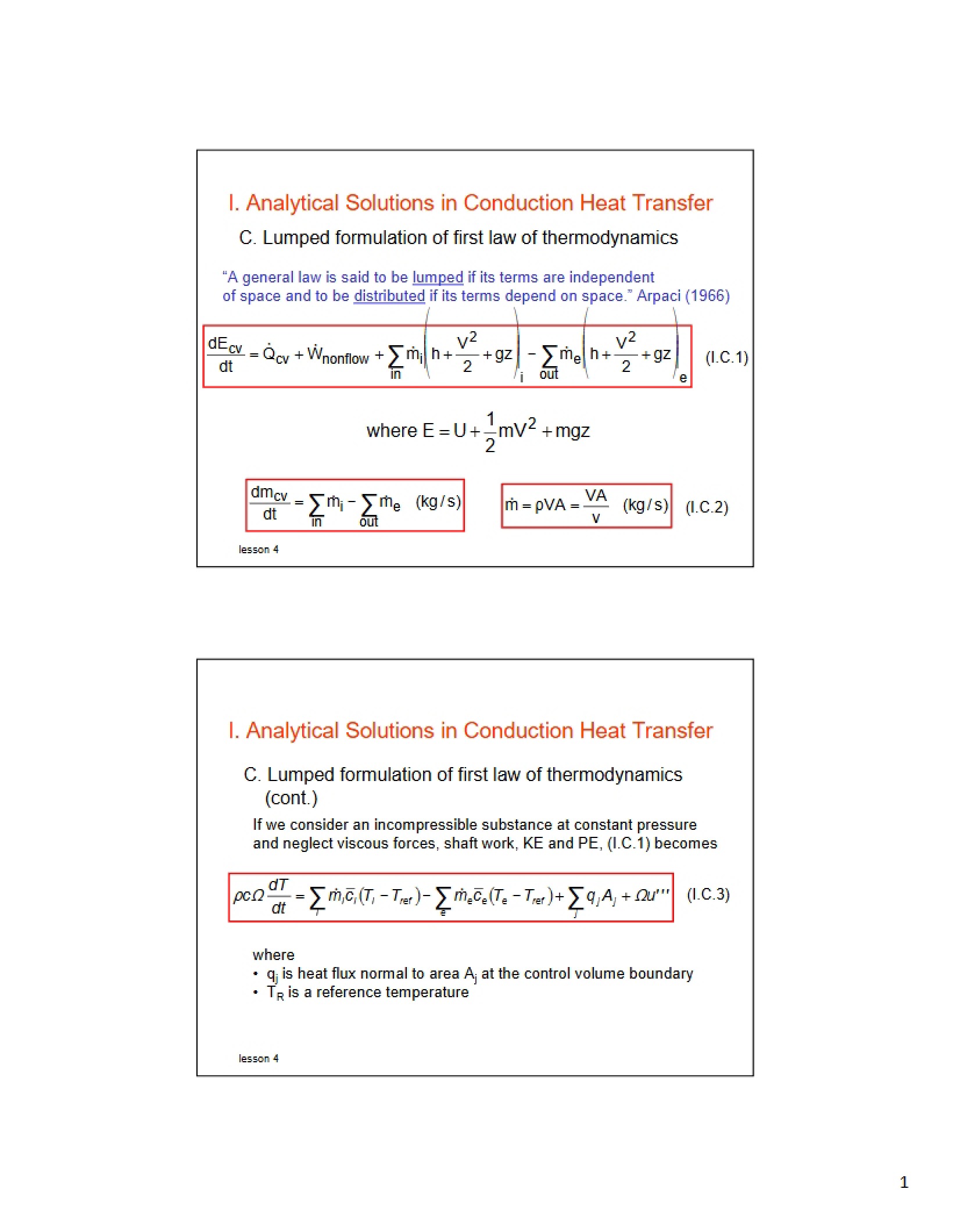 Conduction Heat Transfer Analytical Solutions