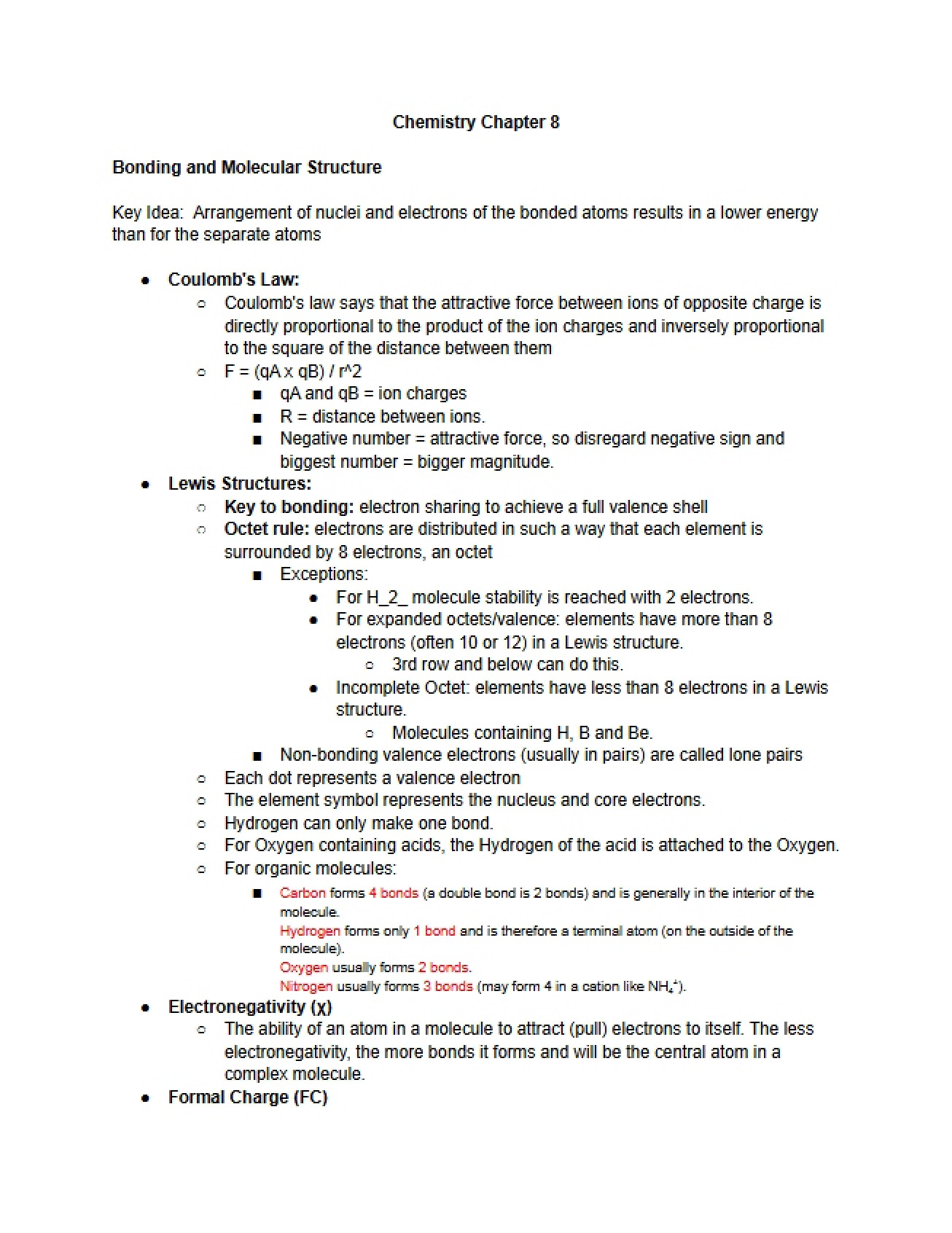 Chapter Eight Chemical Principles