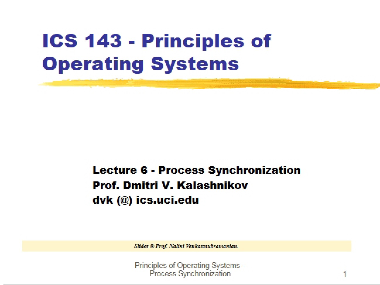Synchronization of Processes