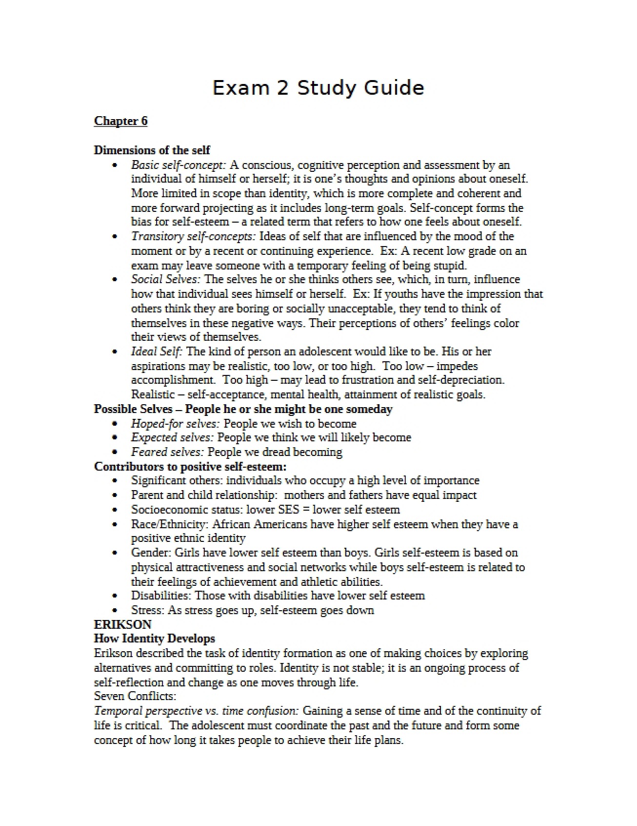 Guide for Second Exam Preparation