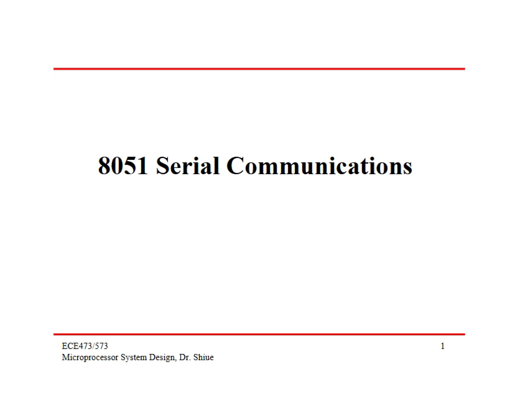 Communications via Serial Port