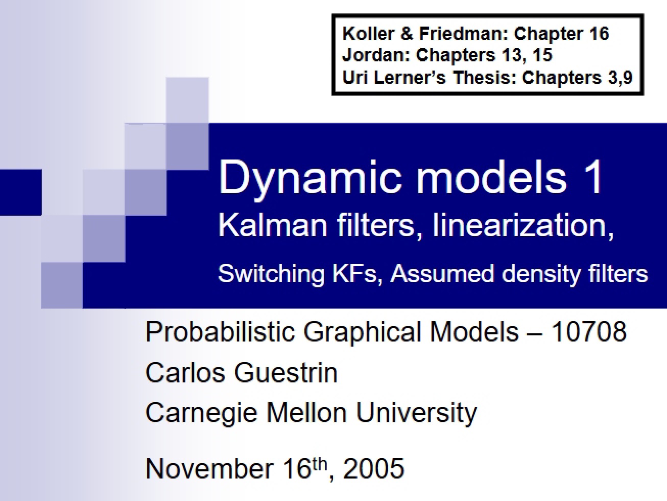 First Part of Dynamic Models