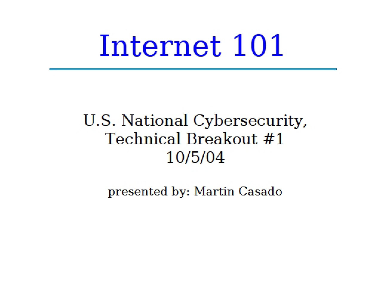 Primer on the Internet