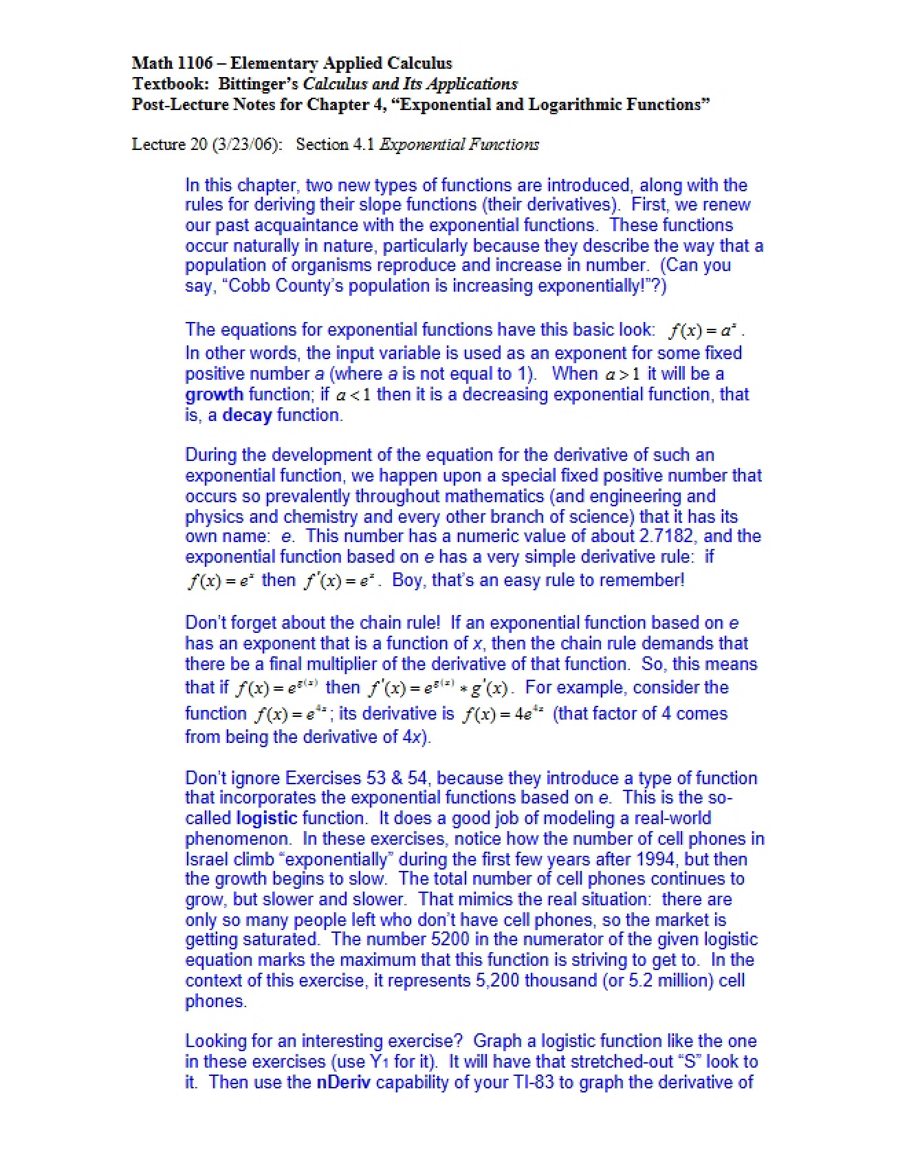Functions of Several Variables - MATH 1106