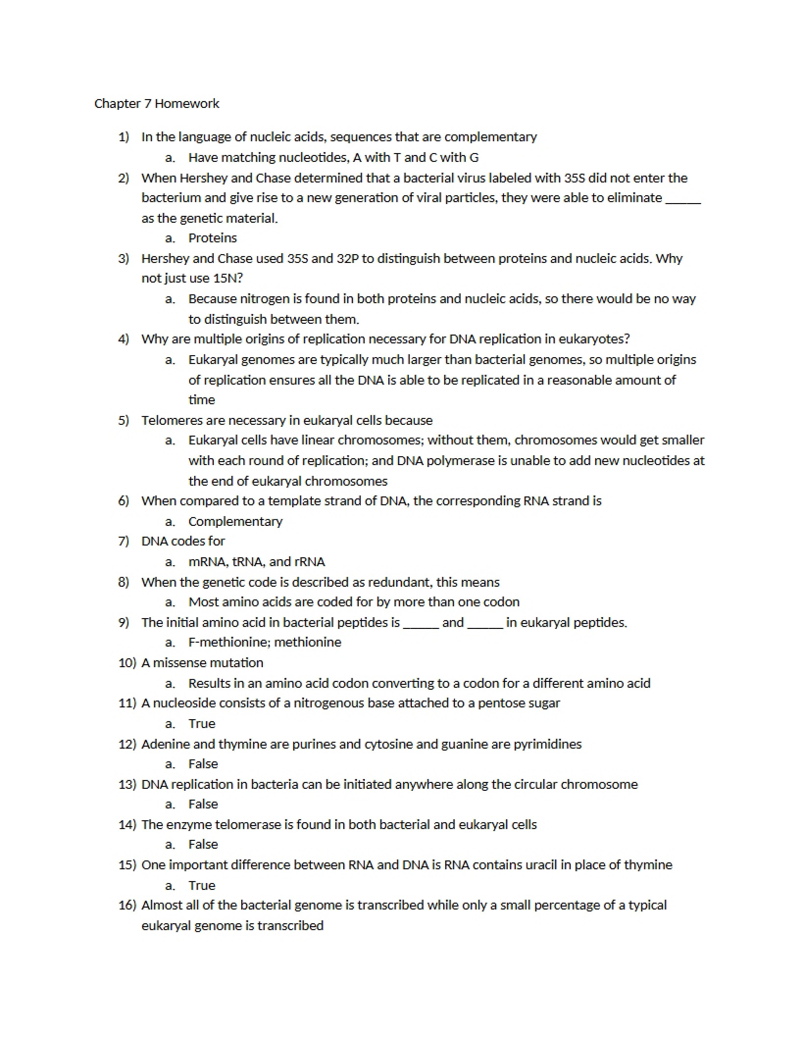 Homework Chapter 7